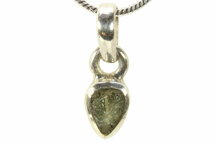 Green Moldavite Tektite Pendant ( g) - Czech Republic #278974